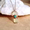 Originální české Šperky Soul of Aurora Hiddenit a smaragd, přírodní krystaly - přívěsek/náhrdelník