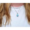 Unikátní autorské Šperky Soul of Aurora Larimar vzácný minerál - šperk/náhrdelník