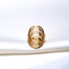 Flower of Life ring, Prsten Květ života, var. 2 (posvátná geometrie) - zlacená ocel