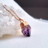 Šperky z přírodních minerálů a drahokamů Soul of Aurora Ametyst přírodní krystal z lokality Branberg - přívěsek/náhrdelník