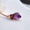Spirituální šperky Soul of Aurora Ametyst přírodní krystal z lokality Branberg - přívěsek/náhrdelník
