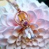 Danburit, rubín a zlatý Imperial topaz - šperk/náhrdelník - skladem na soulofaurora.com
