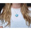 Drahokam larimar (pektolit), Kámen delfínů - Šperky Soulofaurora Top Larimar srdce (Dominikánská republika) - šperk/náhrdelník