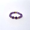 Prstýnek z minerálních korálků ametyst, originální šperky Soulofaurora