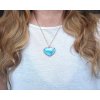 České autorské Šperky s larimarem od Soul of Aurora - Top Larimar velké srdce (Dominikánská republika) - šperk/náhrdelník