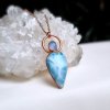 Larimar a měsíční kámen - autorský šperk z polodrahokamů