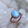 Larimar - Kámen Atlantidy, prsten vel. 55, electroforming