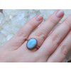 Larimar Kámen delfínů - prsten z mědi, autorská tvorba Soul of Aurora