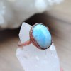 Prsten s larimarem, měděné šperky s krystaly z dílny Soul of Aurora