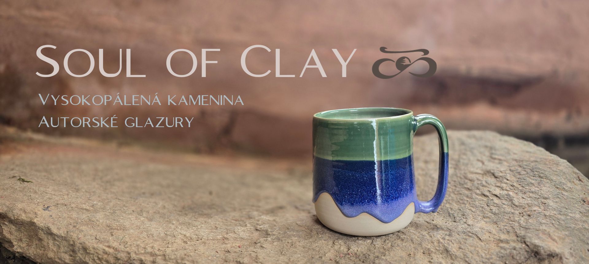 Velký kameninový hrnek na čaj 1 l, Nebula Green