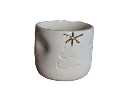 Porcelánový kalíšek se zlatým stromečkem