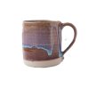 Ručně vyrobený kameninový hrnek modro-hnědý, objem 0,75 l