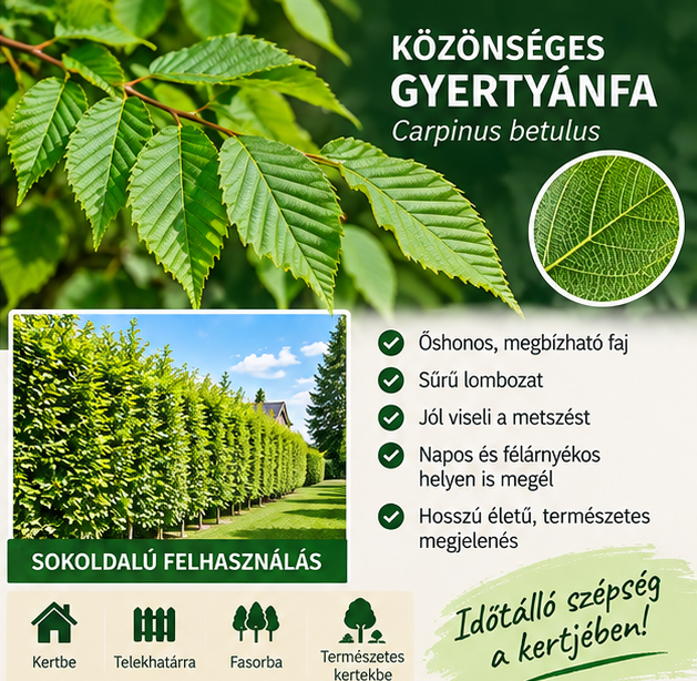 Közönséges gyertyán - Carpinus betulus