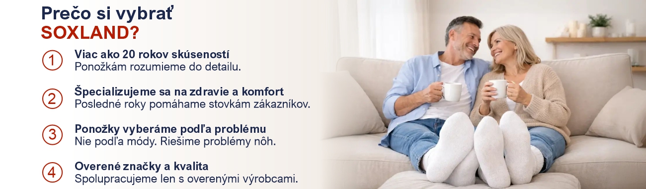 Soxland vyberá vhodné ponožky pre zdravie a pohodlie, rieši problémy nôh