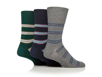 Pánske 3 páry bavlnené ponožky Gentle Grip BOHEMIAN široký lem bez gumičiek