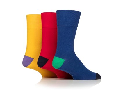 Pánske 3 páry bavlnené ponožky Gentle Grip COLOUR MAN široký lem bez gumičiek