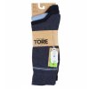 Pánske TORE 100% recyklované bavlnené hladké ponožky s prúžkom v leme, 3 páry (farba VZORF)