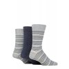 Pánske TORE 100% recyklované bavlnené prúžkované ponožky, 3 páry (farba VZORF)