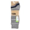 Pánske TORE 100% recyklované bavlnené prúžkované ponožky, 3 páry (farba VZORF)