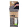 Dámske TORE 100% recyklované bavlnené jednofarebné ponožky s kontrastmi, 3 páry (farba VZORF)