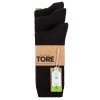 Dámske TORE 100% recyklované bavlnené športové ponožky, 3 páry jednofarebné (farba VZORF)