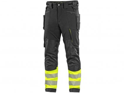 Kalhoty CXS NAOS HV, pánské, černo-žlutá Hi-Vis, reflexní pruhy (Velikost 46)