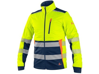 Bunda CXS BENSON, výstražná, softshell, pánská, žluto-modrá (Velikost S)
