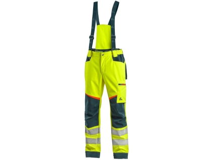 Kalhoty CXS BEDFORD, výstražné, pánské, softshell, žluto-petrolová (Velikost 46)