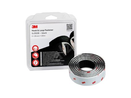 3M™ Hook & Loop™ Samolepící suchý zip SJ352B, 25mm x 1,25m