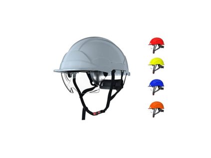 Přilba PAB WH1-C, s integrovaným zorníkem bílá elektrikářská do 1000V