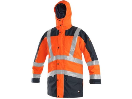 Bunda CXS LONDON, výstražná, 5 V 1, pánská, oranžovo-modrá (Velikost S)