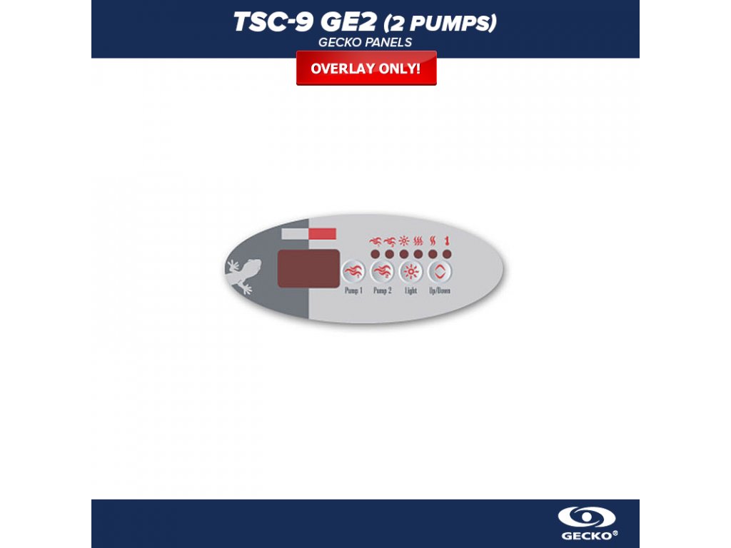 Gecko Ovládací panel TSC-9 GE2, 2 Pumps (4 Buttons) - Polep/ nálepka
