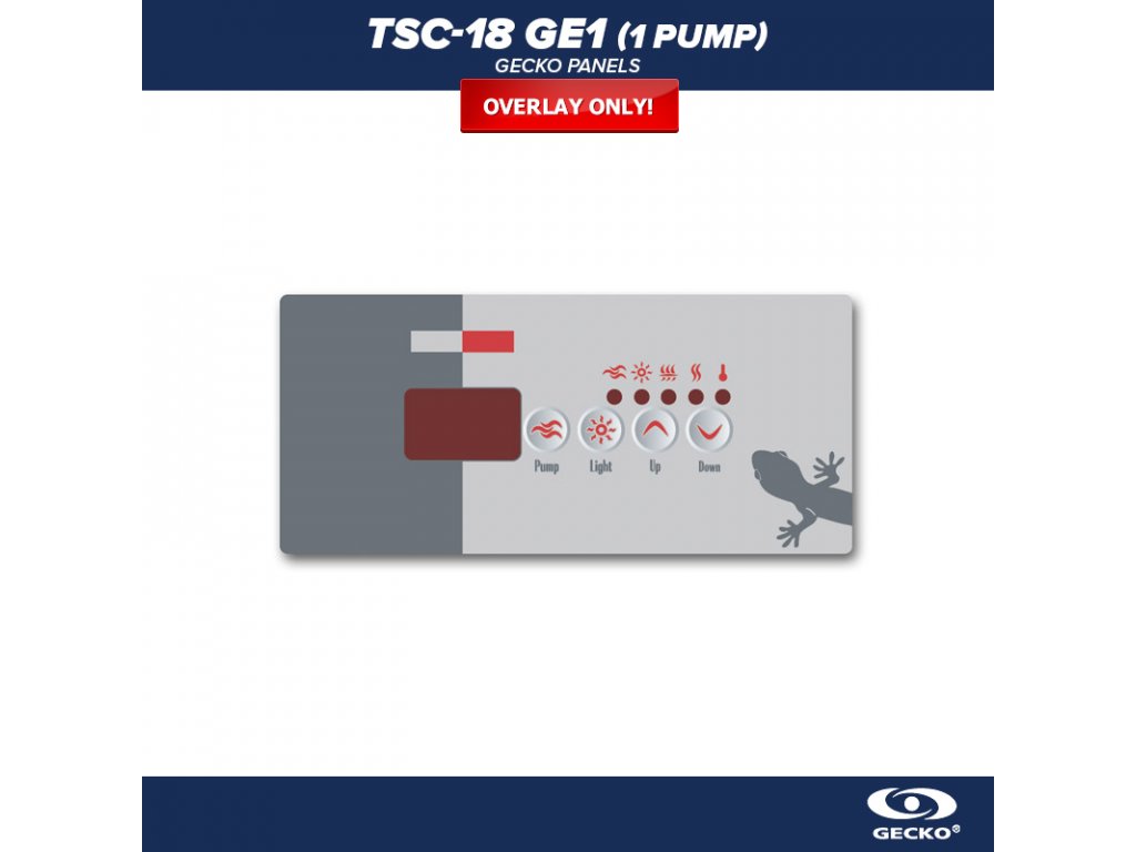 Gecko Ovládací panel TSC-18 GE1, 1 Pump (4 Buttons) - Polep/ nálepka