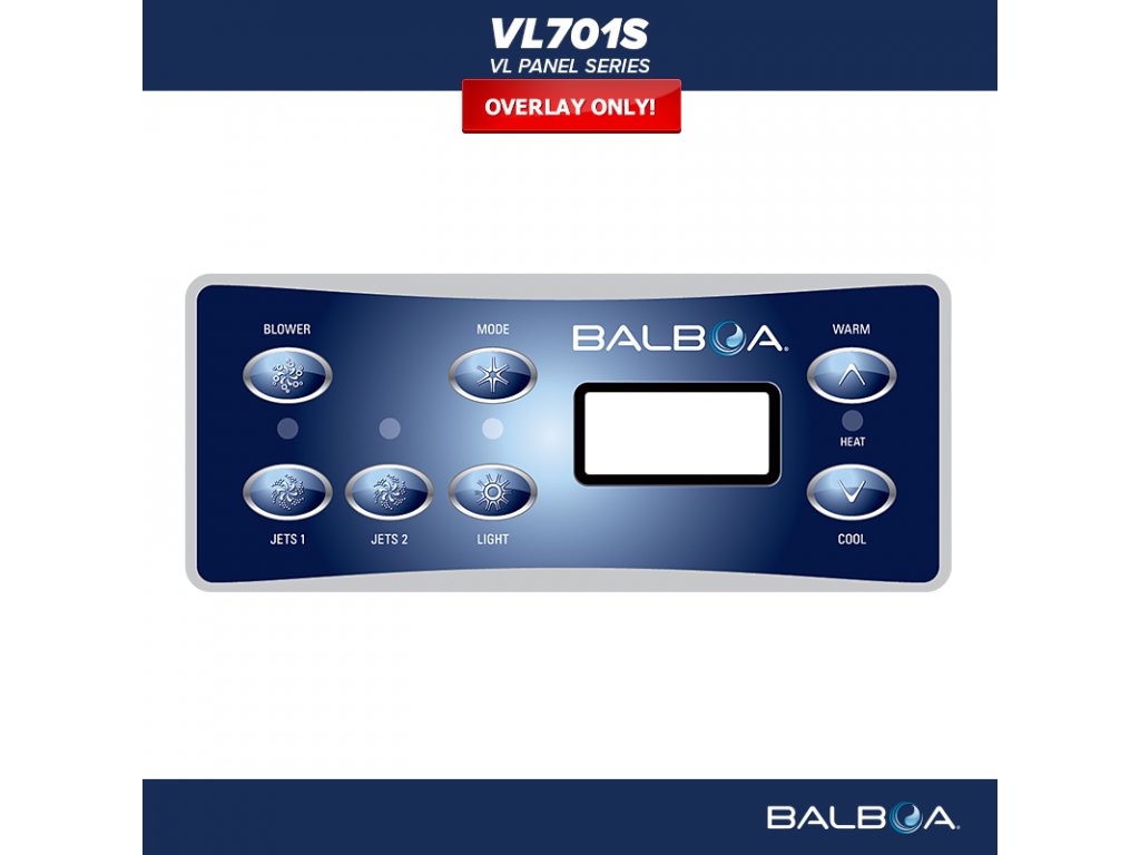 Balboa Ovládací panel VL701S - Polep/ nálepka