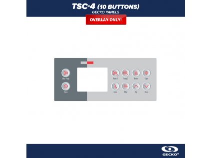 Gecko control panel TSC-4 (10 Buttons) - label/ sticker