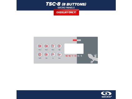 Gecko Schalttafel TSC-8 (8 Tasten) - Aufkleber/Label