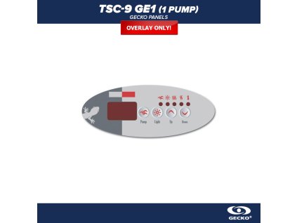 Gecko control panel TSC-9 GE1, 1 Pump (4 Buttons) -label/ sticker
