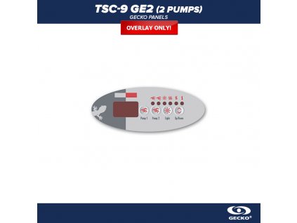 Gecko Ovládací panel TSC-9 GE2, 2 Pumps (4 Buttons) - Polep/ nálepka - 9916-100186