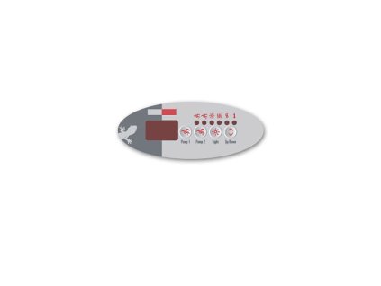 Gecko Schalttafel TSC-9 GE2, 2 Pumps (4 Tasten) - Aufkleber/Label
