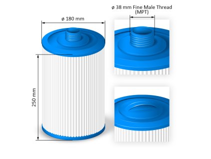 Cartridge filter for hot tubs - SC710