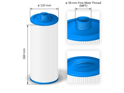 Cartridge filter for hot tubs - SC717