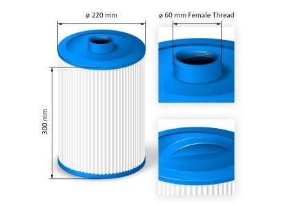 Cartridge filter for hot tubs - SC808