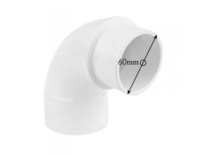 Elbow piece reducer - Plastic 90° diameter inner 60mm - outer exit 60mm