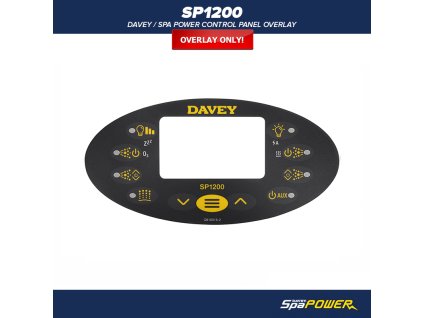 Davey / Spa Power Control panel SP1200 Black - Overlay/sticker