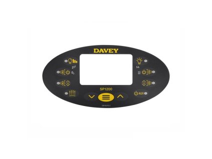 Davey / Spa Power Ovládací panel SP1200 Black - Polep/nálepka - Q616016-2