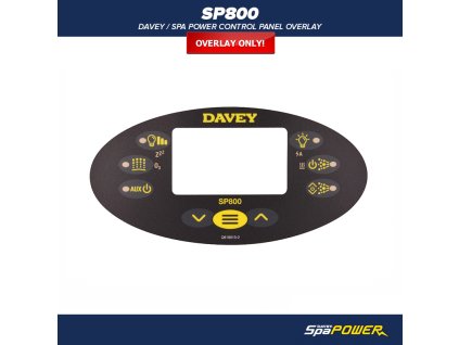 Davey / Spa Power Ovládací panel SP800 Black - Polep/nálepka - Q616013-2