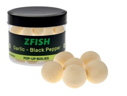 zfish plovouci boilies pop up 16mm garlic black pepper