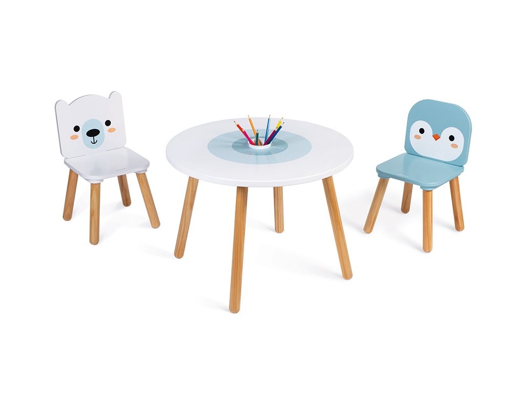 Dětský dřevěný stoleček se židličkami