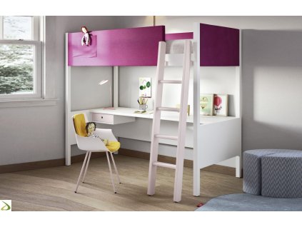 nidi letto castello con scrivania e scaletta per cameretta camelot