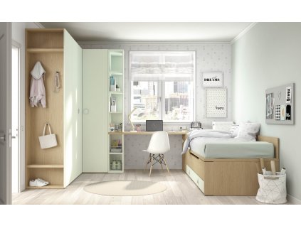 ROS1 studentský pokoj s postelí s druhým výsuvným lůžkem